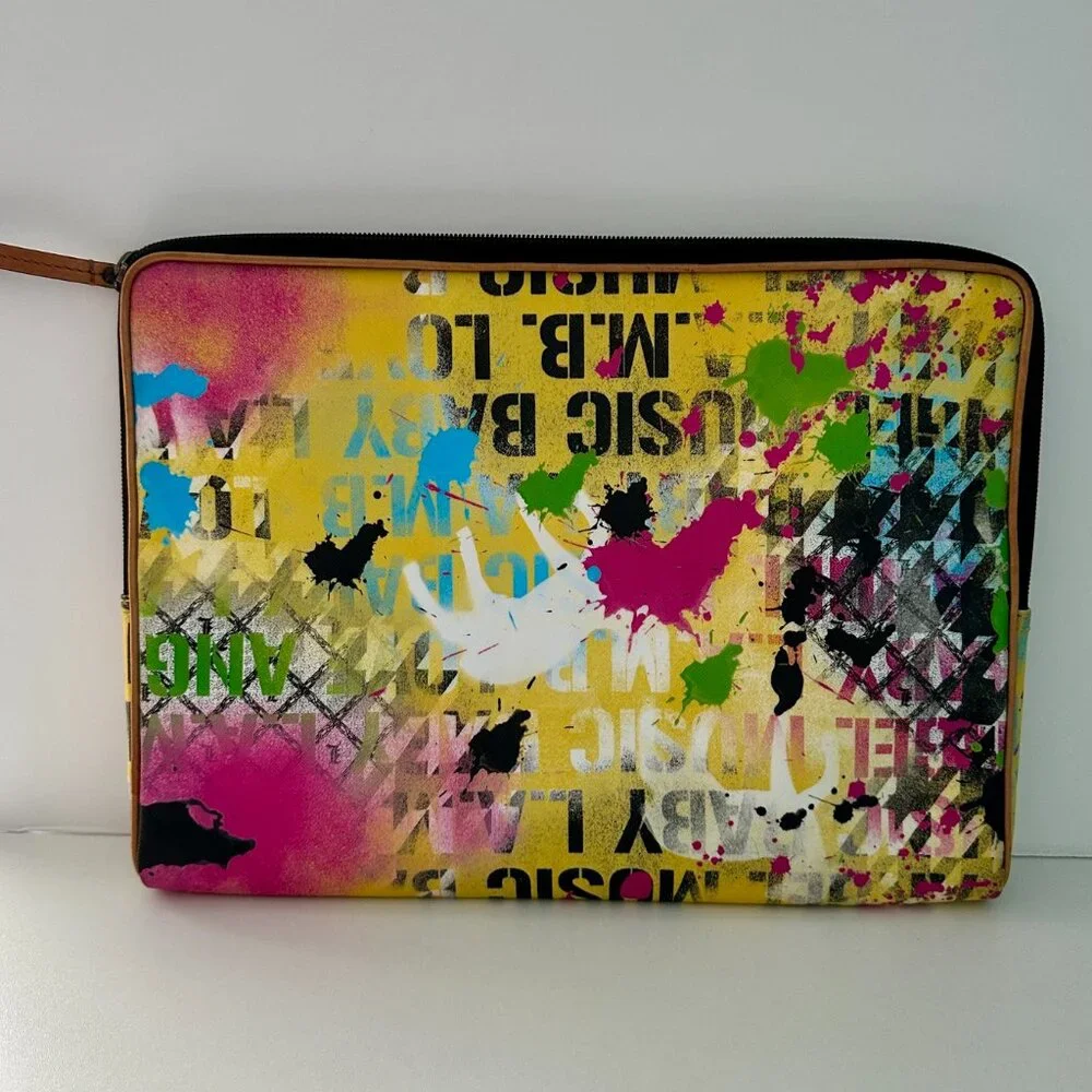 L.A.M.B. Yellow Multi-Color Graffiti Laptop Sleeve